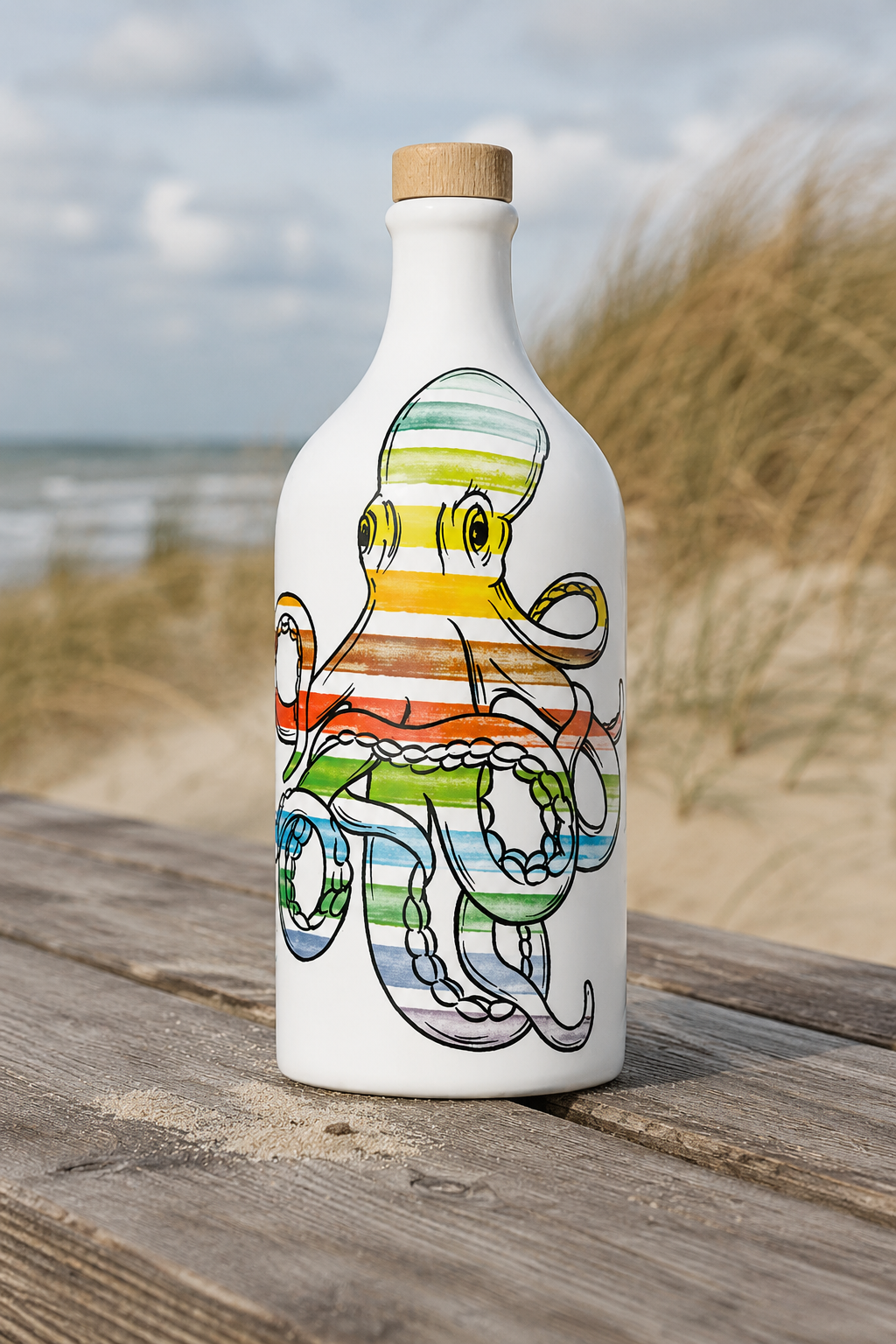Natives Olivenöl extra in Tonkrug Octopus