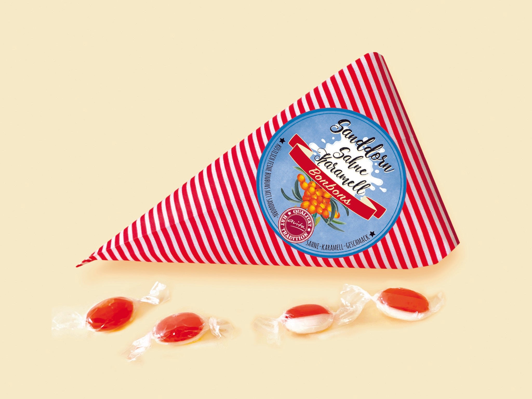 Sanddorn Sahne Karamell Bonbons