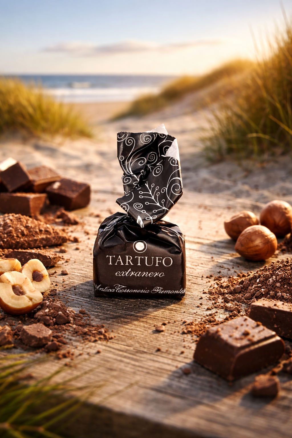 Tartufini Dolci Extranero – Dunkle Mini-Schokoladentrüffel mit Haselnuss aus dem Piemont