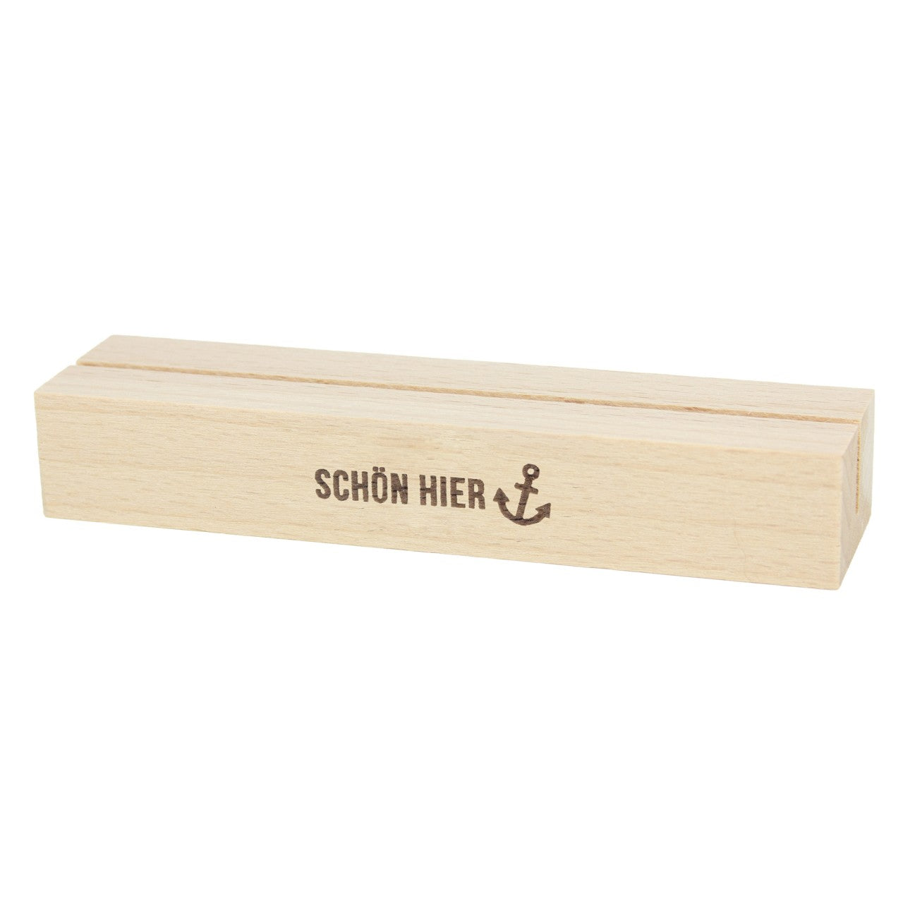 Kartenständer „Schön hier" – Detailansicht