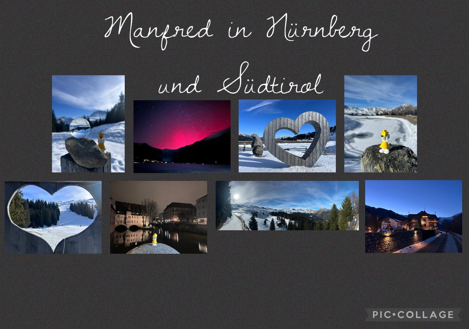 🐭❄️✨ Manfred zwischen Bergen, Schnee und Polarlichtern in Südtirol