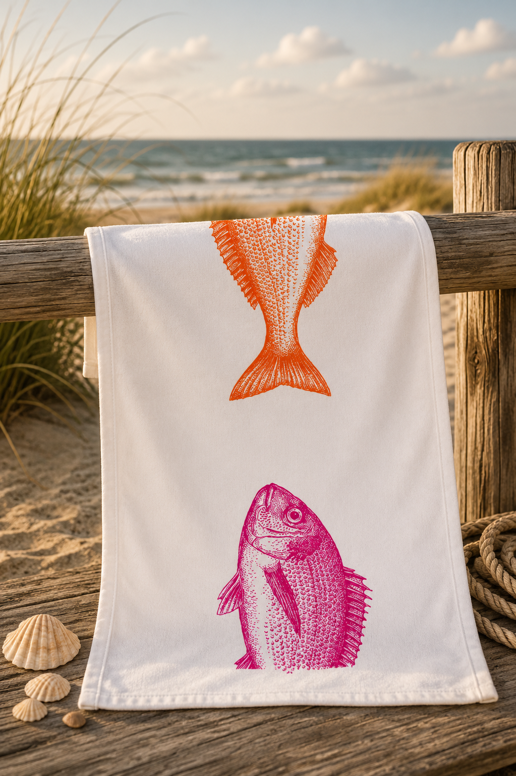 Geschirrtuch „2 Fische“ – doppeltes Küstenglück