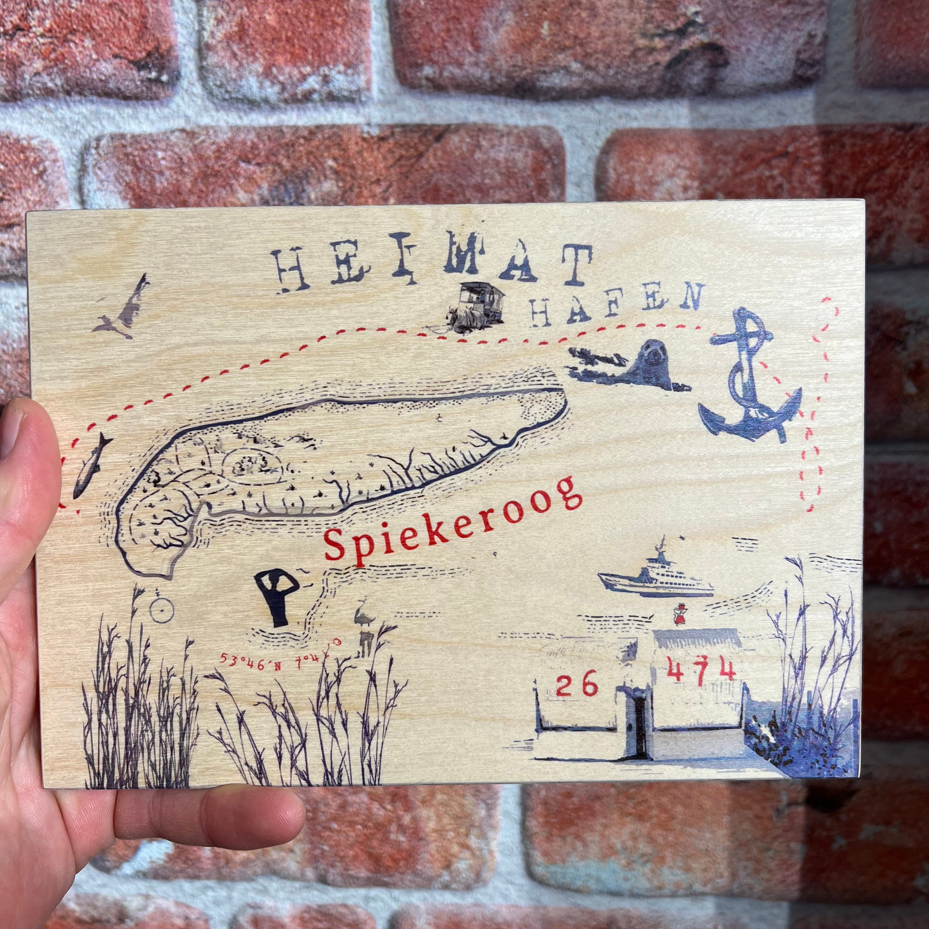 Holzbild Spiekeroog 23,5cm x 15,5cm