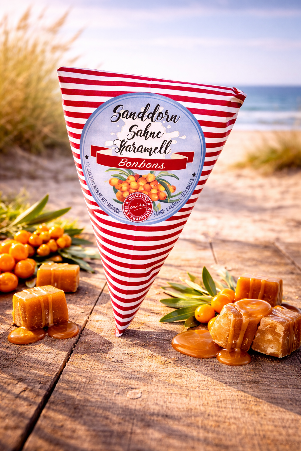 Sanddorn Sahne Karamell Bonbons