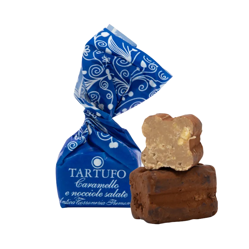 Tartufi Dolci Caramello e Nocciole Salate – Weiße Karamell‑Schokoladentrüffel mit gesalzenen Piemont‑Haselnüssen
