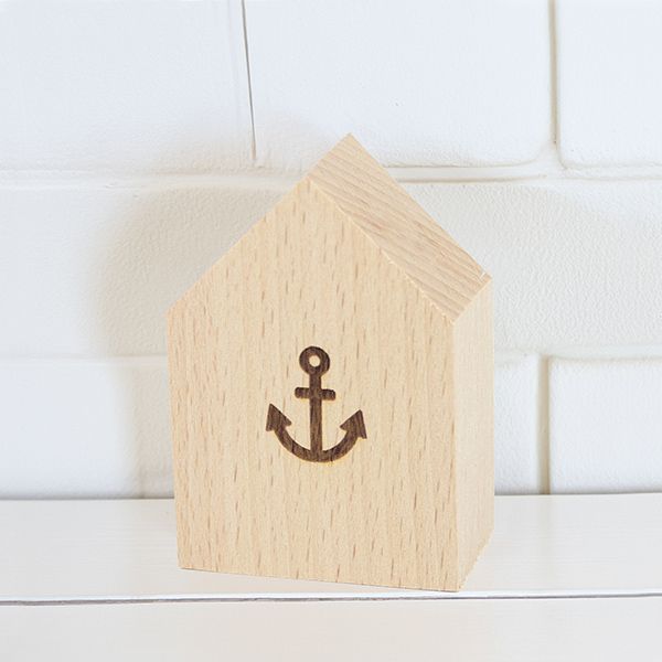 Kleines Deko-Holzhäuschen Anker