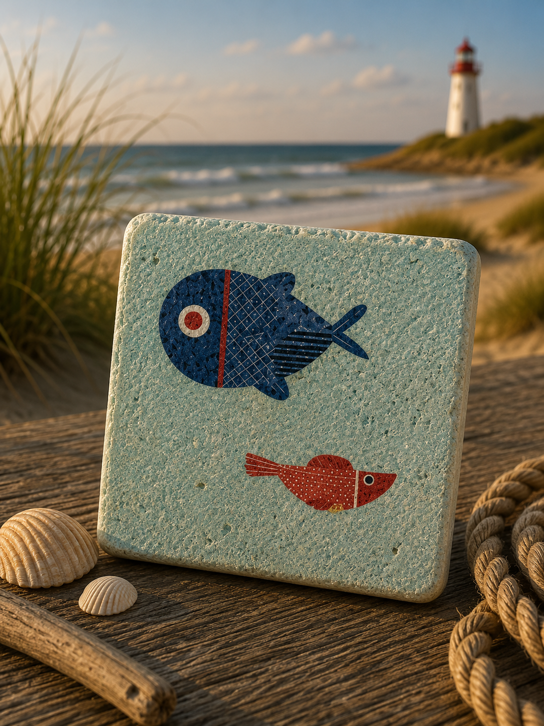 Maritimer Mini-Fliesen-Magnet