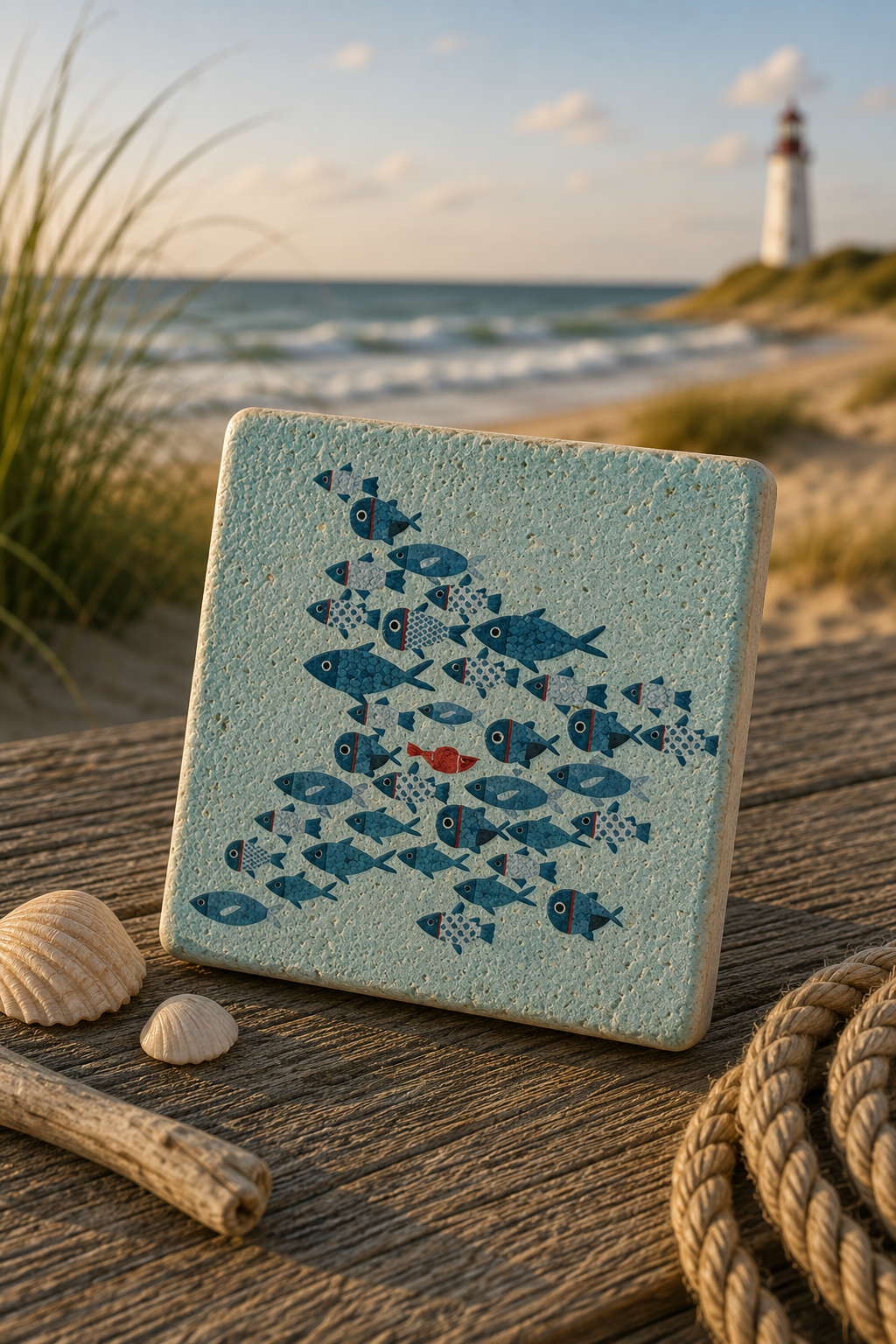 Maritimer Mini-Fliesen-Magnet